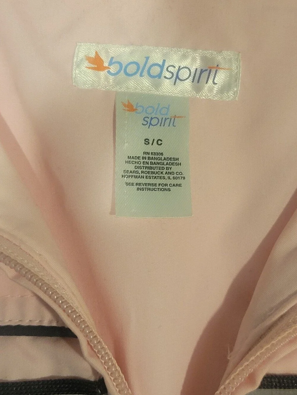 Size Sm NWOT Spirit Light Pink Hooded Jacket with Navy Trim And Matching Pants - Picture 4 of 11